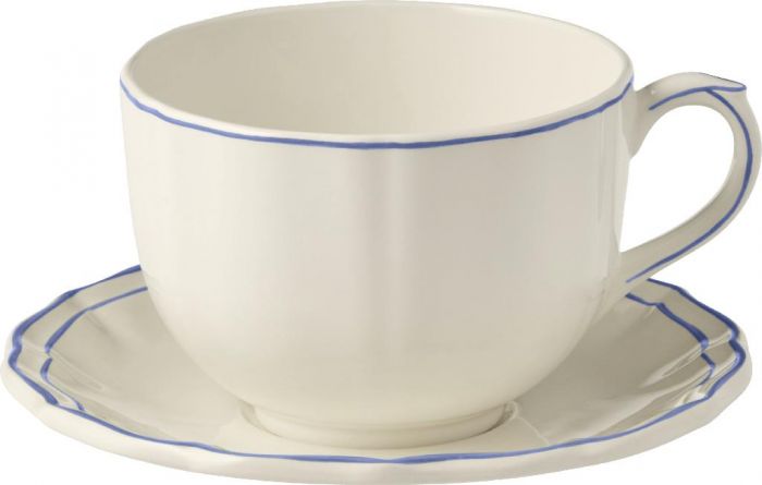 ЧАШКА С БЛЮДЦЕМ, GIEN FILET BLEU, 500 мл  18,5 см