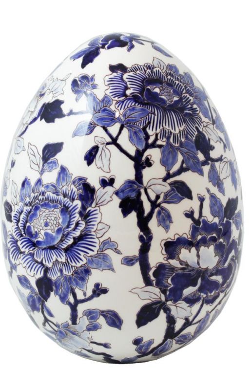 ЯЙЦО, GIEN, PIVOINES BLEUES, H 24,8 cm