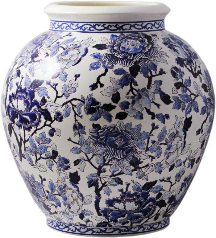 ВАЗА , GIEN, PIVOINES BLEUES, D 36,5 cm