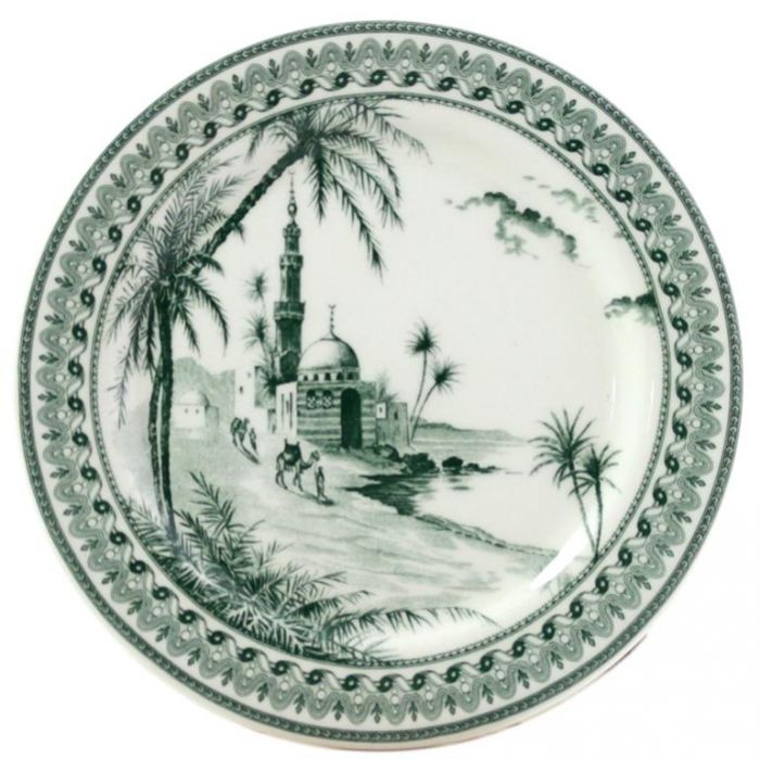 Тарелка обеденная Восточный пейзаж , LES DEPAREILLEES VERT, Д  2,4 см,, GIEN