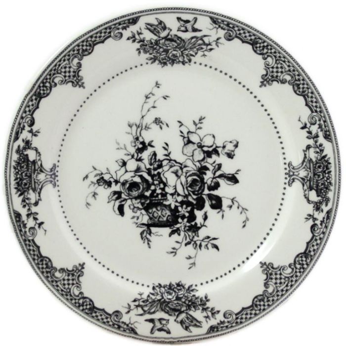 Тарелка обеденная Цветы , LES DEPAREILLEES VERT, Д  27,3 см,, GIEN