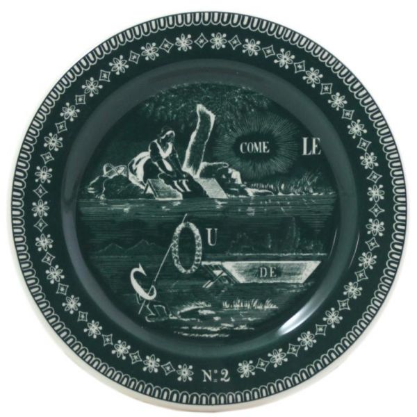 Тарелка  для сладостей Ребус  LES DEPAREILLEES VERT, Д 12,8 см,, GIEN