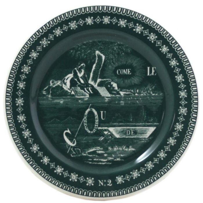 Тарелка  для сладостей Ребус  LES DEPAREILLEES VERT, Д 12,8 см,, GIEN