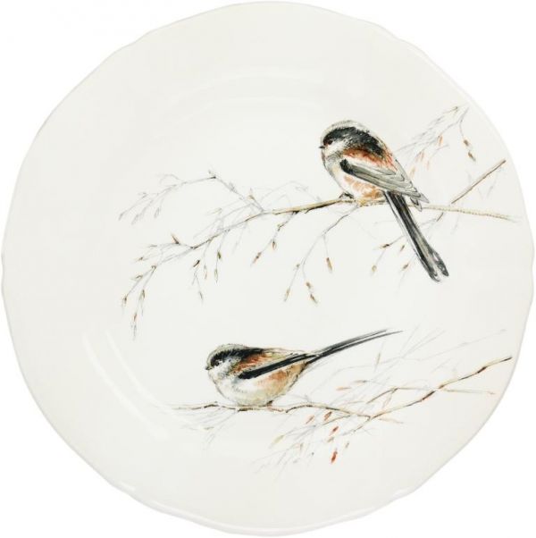 Тарелка десертная LONG TAILED TIT, LES OISEAUX DE LA FORET, Д 23,2 cm GIEN