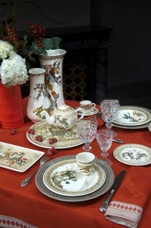 Поднос , акрил, маленький Лошади ветра, 37 X 28,3 cm, арт,8009CVPMPL ,CHEVAUX DU VENT, GIEN