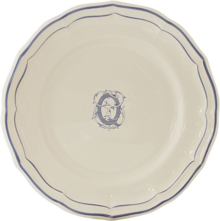 Тарелка десертная"Q", FILET MANGANESE MONOGRAMME, Д 23,2 cm GIEN